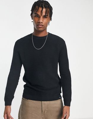 Pull & Bear sweater with waffle knit in black