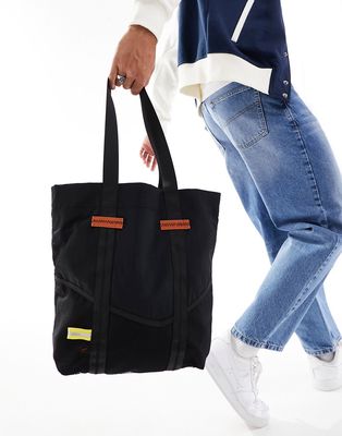 Pull & Bear technical shopper tote bag-Black