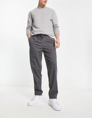 Pull & Bear textured smart pants in gray exclusive to ASOS