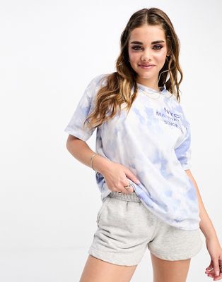 Pull & Bear tie dye graphic t-shirt in blue