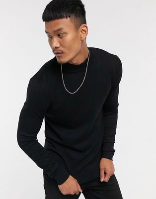 Pull & Bear turtleneck sweater in black