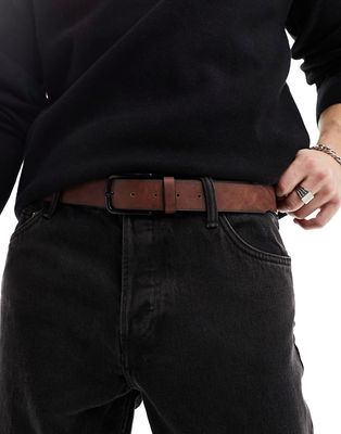 Pull & Bear vintage washed belt in brown