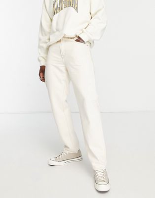 Pull & Bear wide leg jeans in beige-Neutral