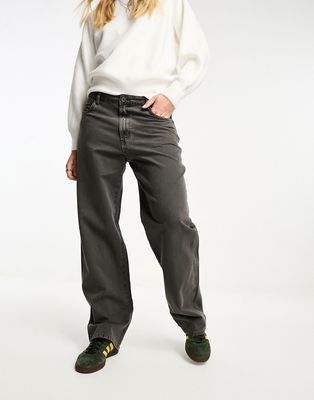 Pull & Bear wide leg utility pants in washed gray - part of a set-Green