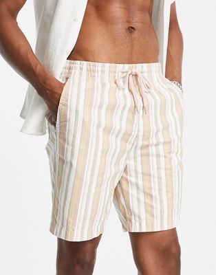 Pull & Bear woven striped shorts in multi
