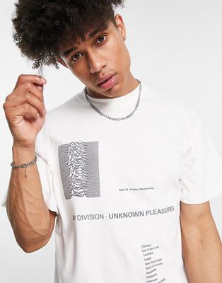 Pull & Bear x joy division printed t-shirt in white