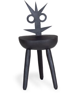 Pulpo "Lumpy, Little Monster" wood stool - Black