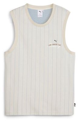 PUMA Basketball Nostalgia Pinstripe Tank in Alpine Snow