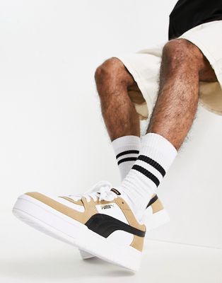 Puma CA Pro premium sneakers in white and tan