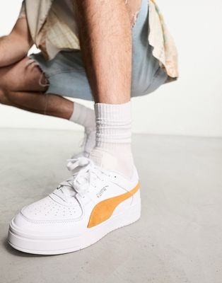 Puma CA Pro sneakers in white with yellow detail