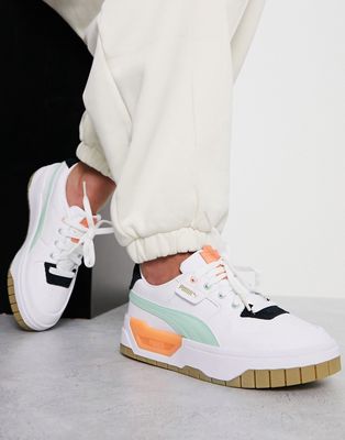 Puma Cali Dream sneakers in white and sage green