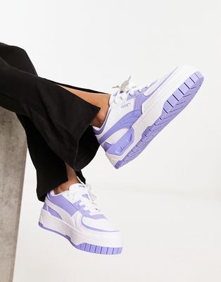 PUMA Cali Dream tweak sneakers in white with lavender pop detail