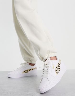 Puma Cali Star Leopard sneakers in white
