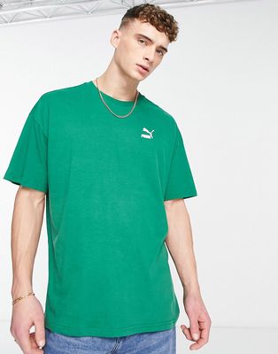 Puma Classics oversized logo T-shirt in forest green