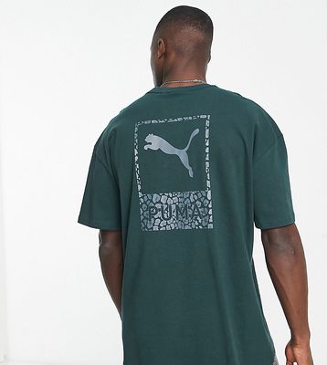 Puma Classics safari T-shirt in dark green - Exclusive to ASOS