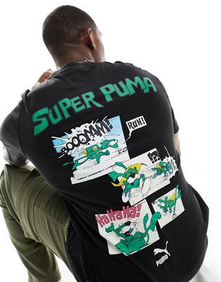 PUMA Classics 'Super Puma' graphic T-shirt in black