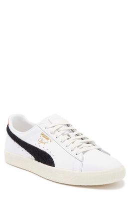 PUMA Clyde Sneaker in Puma White-Puma Black-Orange