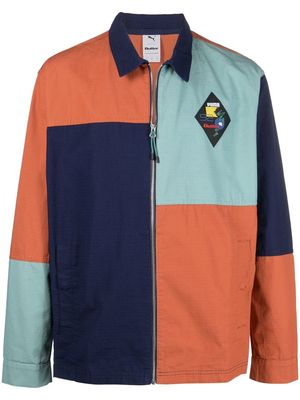 PUMA colour-block zipped shirt jacket - Blue