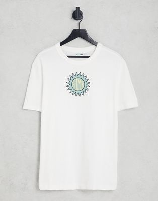Puma Downtown logo t-shirt in white and green