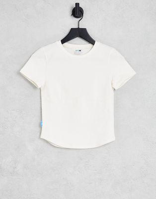Puma Infuse bust detail T-shirt in off-white
