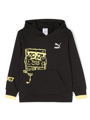Puma Kids x Spongebob Squarepants graphic-print hoodie - Black