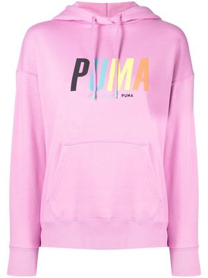 PUMA logo drawstring hoodie - Pink