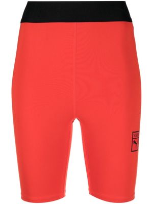 PUMA logo-print cycling shorts - Red