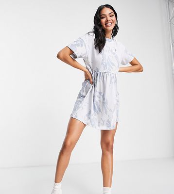 Puma marble print babydoll dress in blue - exclusive to ASOS