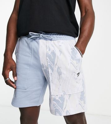 Puma marble print colorblock shorts in blue - exclusive to ASOS