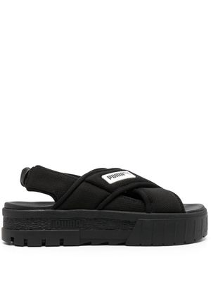 PUMA Mayze logo-patch slingback sandals - Black