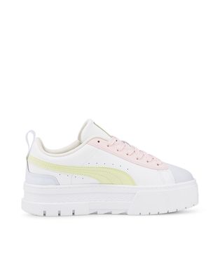 PUMA Mayze sneakers in pop neon-White