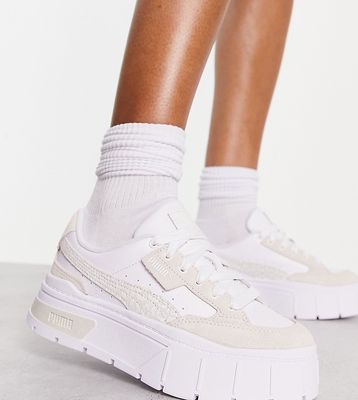 Puma Mayze Stack sneakers in white with leopard print detail - Exclusive to ASOS