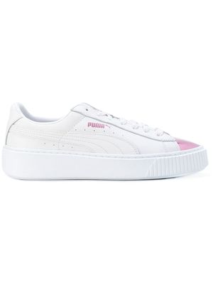 PUMA metallic toe lace-up sneakers - White