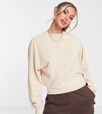 Puma organza mesh sweatshirt in beige - exclusive to ASOS-Neutral