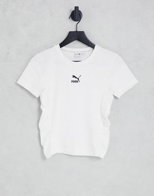 Puma PBae cropped fitted t-shirt in white