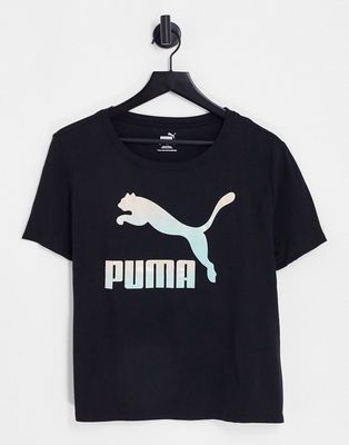 Puma Plus Classics logo t-shirt in black