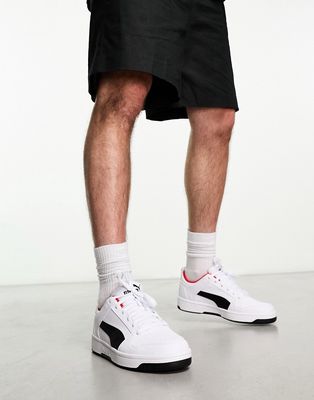 Puma Rebound LayUp low sneakers in white with black detail