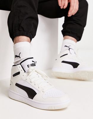 Puma Rebound Layup sneakers in white with black detail-Multi