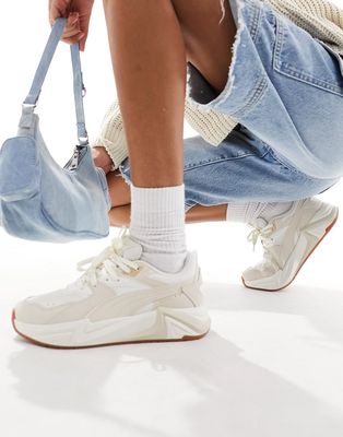 PUMA RS Plusoid sneakers in white with gum sole