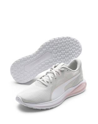 Puma Running Twitch sneakers in gray and pink-White