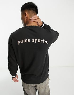 PUMA Sports back print sweatshirt in black