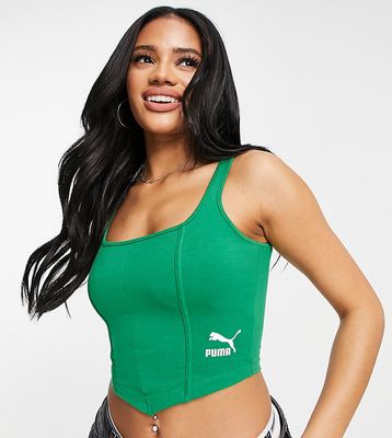 PUMA structured corset top in green - Exclusive to ASOS