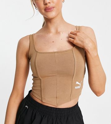 Puma structured corset top in light brown - exclusive to ASOS