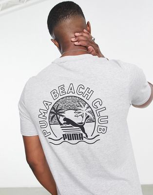Puma t-shirt with beach back print in gray