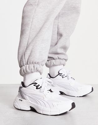 PUMA Teveris Nitro metallic sneakers in white with silver detail