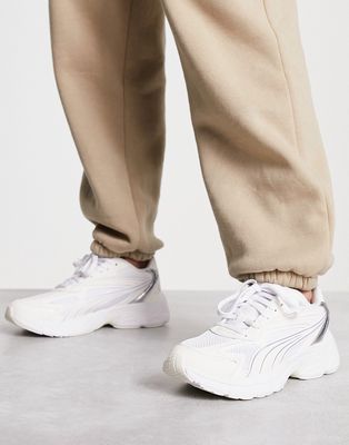 Puma Teveris Nitro metallic sneakers in white