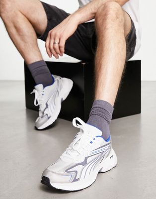 Puma Teveris Nitro Noughties sneakers in silver with blue detail