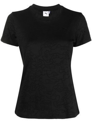 PUMA textured embroidered-logo T-shirt - Black