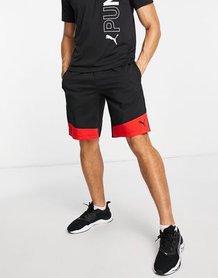 Puma Training Favorite woven shorts in navy and red