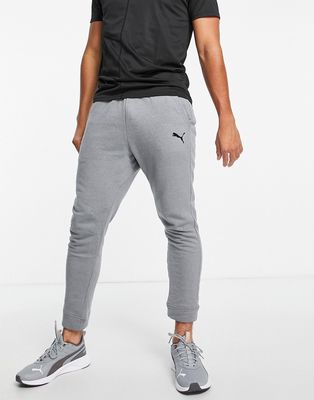 Puma Training muscle fit sweatpants in black and gray heather